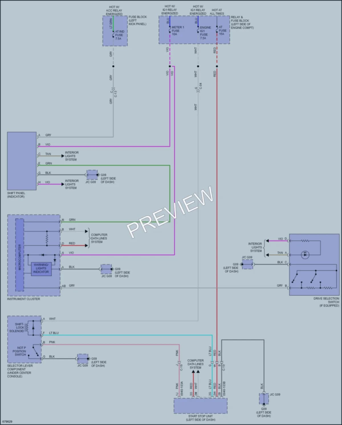 2019 Mazda MX5Miata Shift Interlock wiring diagram preview