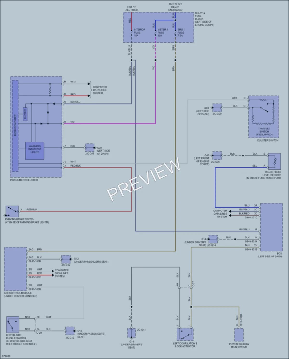 2019 Mazda MX5MiataRF Warning Systems wiring diagram preview