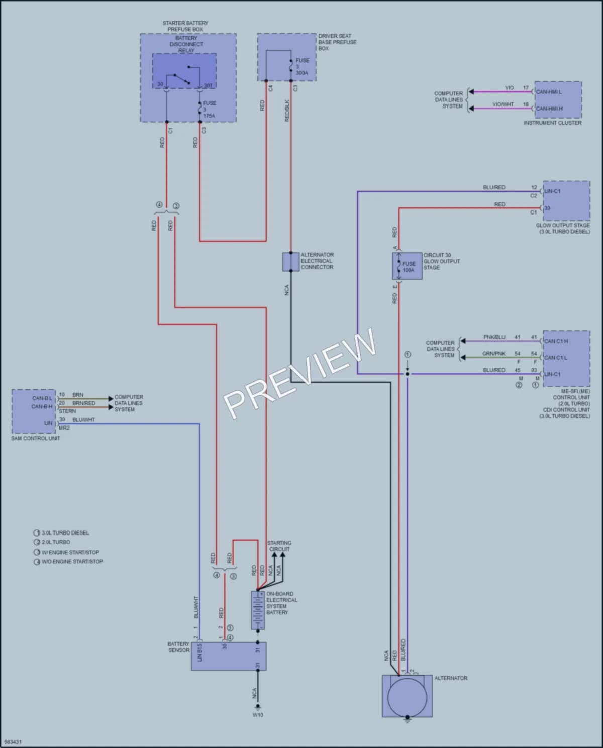 2019 MercedesBenz 2500Sprinter Starting Charging wiring diagram preview