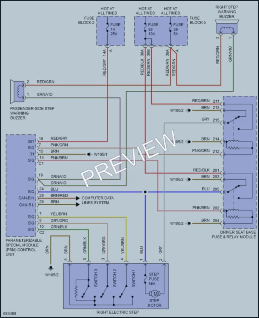2019 MercedesBenz 3500Sprinter Trunk Tailgate Fuel Door wiring diagram preview