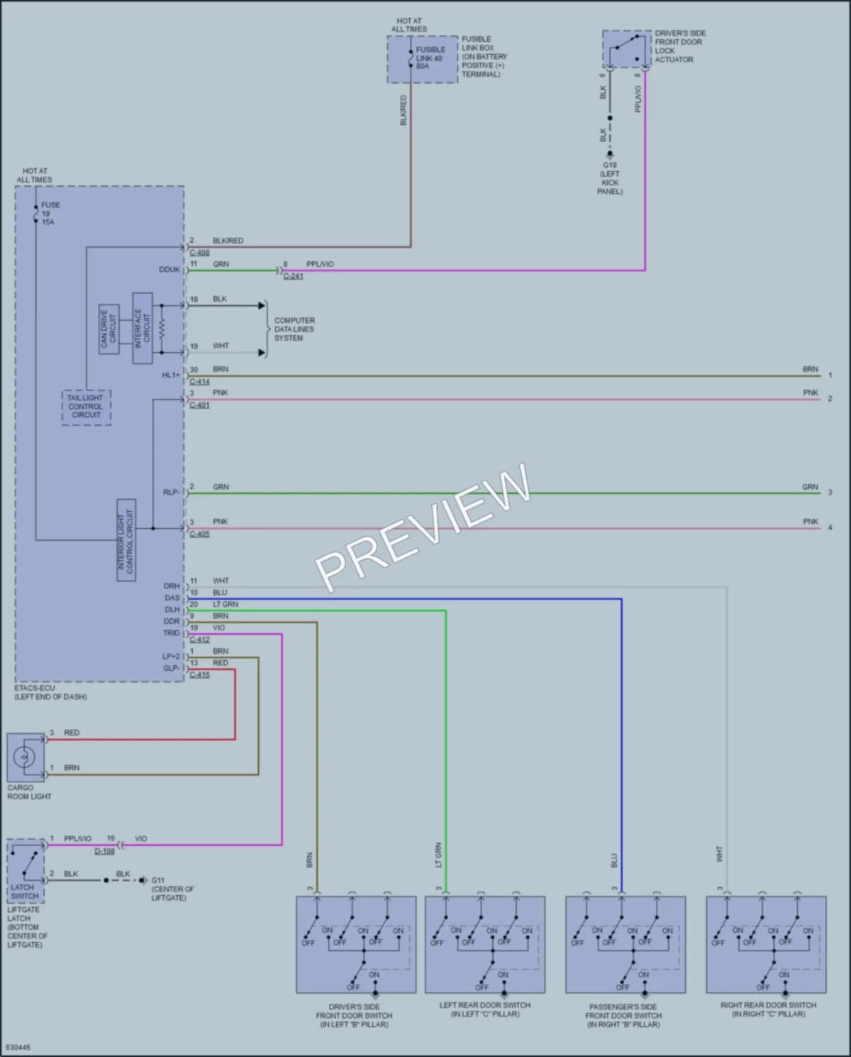 2019 Mitsubishi EclipseCross Interior Lights wiring diagram preview