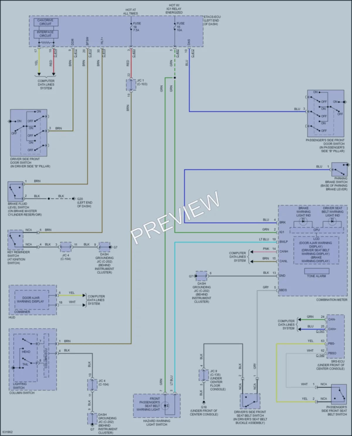 2019 Mitsubishi EclipseCross Warning Systems wiring diagram preview