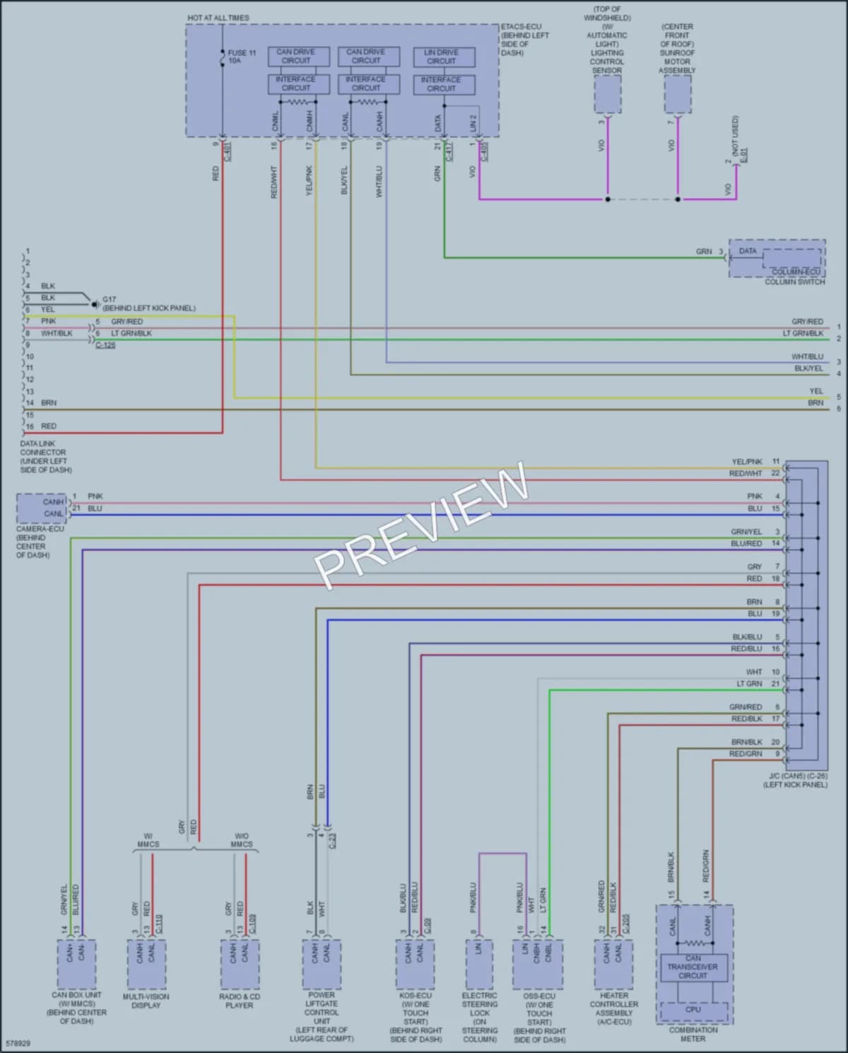 2019 Mitsubishi Outlander Computer Data Lines wiring diagram preview