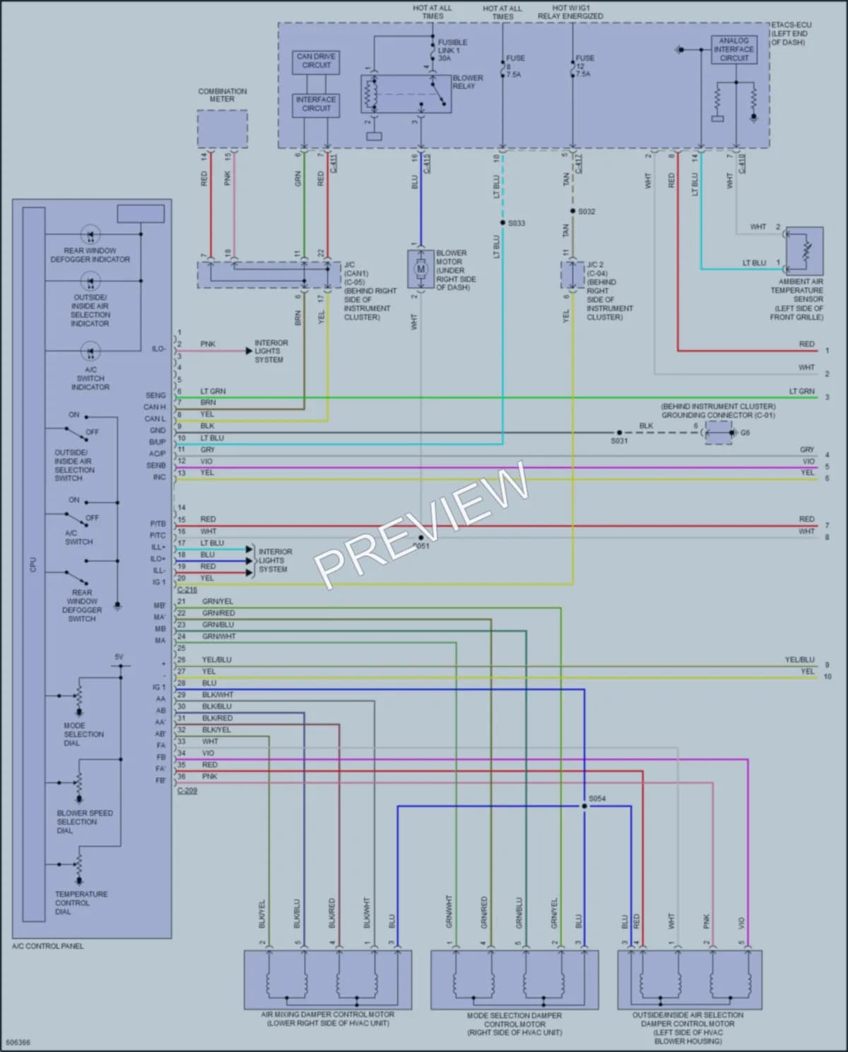 2019 Mitsubishi OutlanderSport Air Conditioning wiring diagram preview