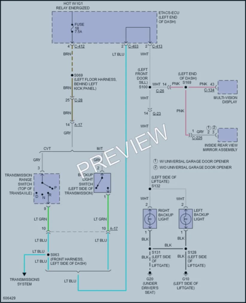 2019 Mitsubishi OutlanderSport Exterior Lights wiring diagram preview