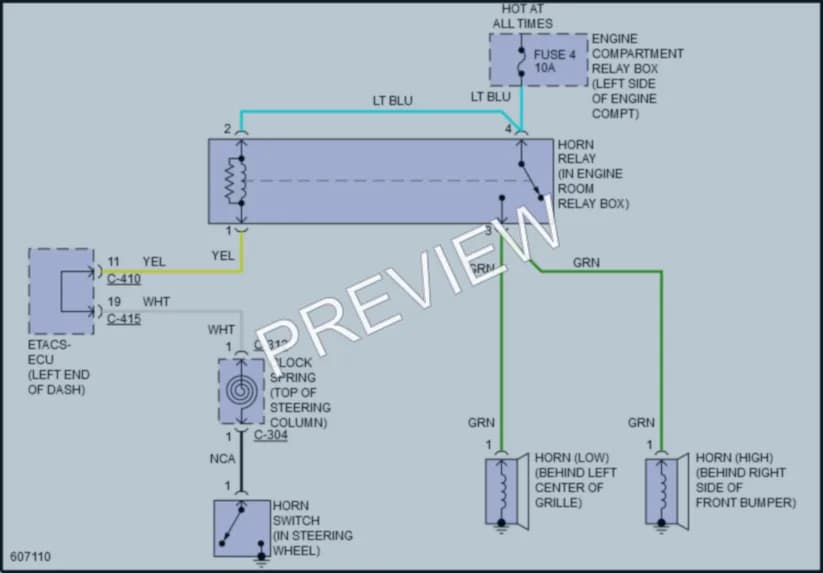 2019 Mitsubishi OutlanderSport Horn wiring diagram preview