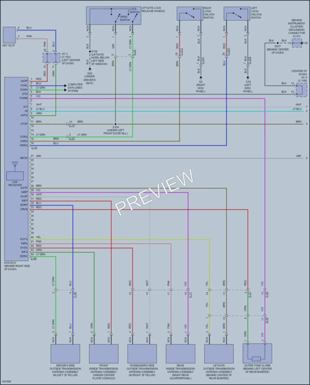 2019 Mitsubishi OutlanderSport Power Door Locks wiring diagram preview