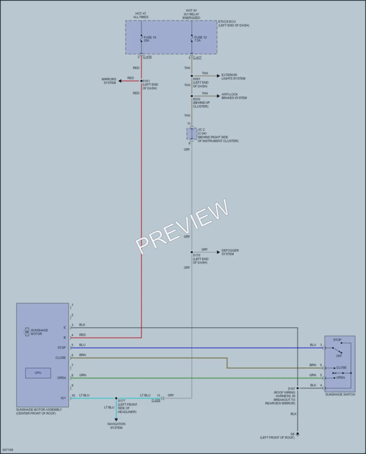 2019 Mitsubishi OutlanderSport Power Top Sunroof wiring diagram preview