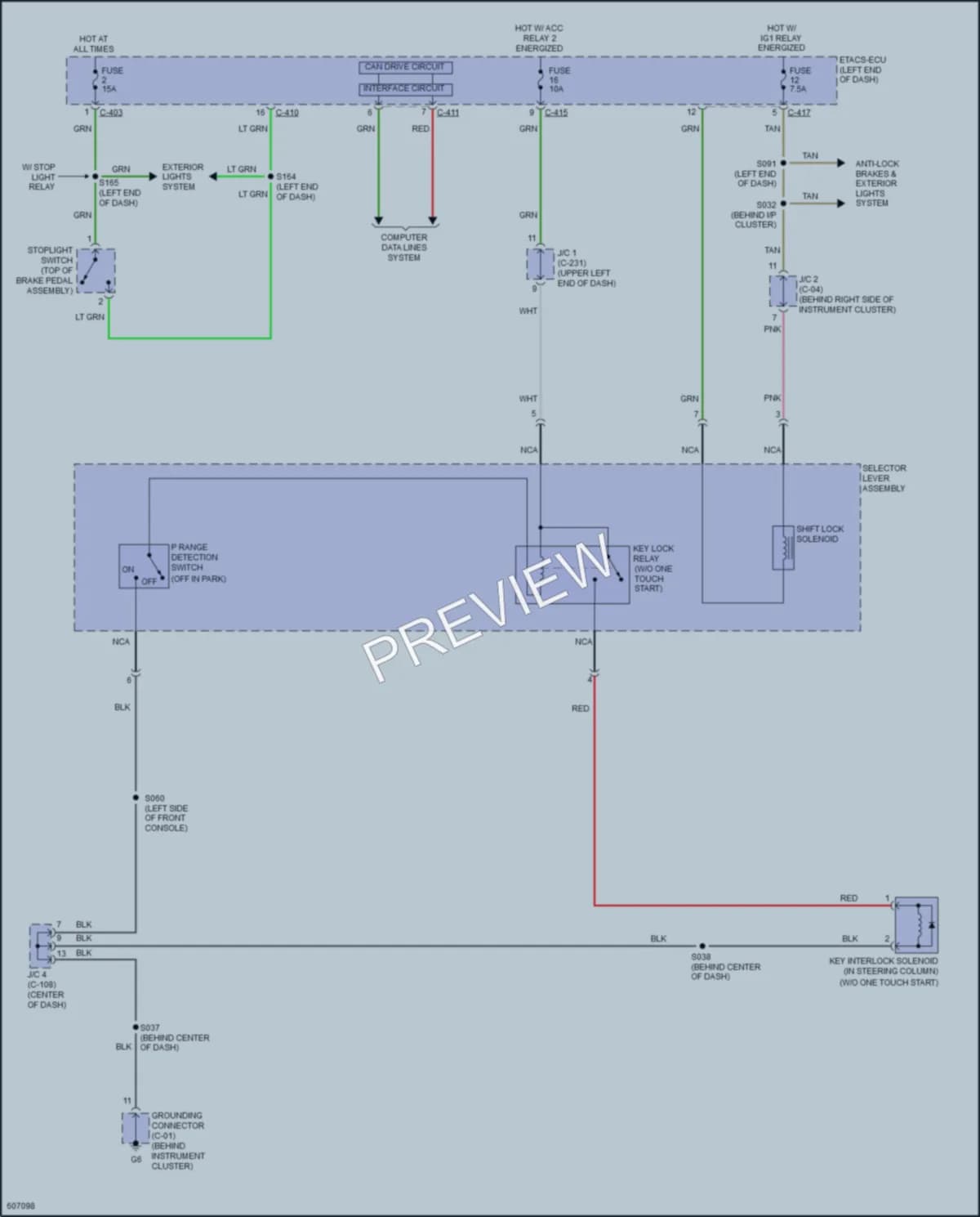 2019 Mitsubishi OutlanderSport Shift Interlock wiring diagram preview