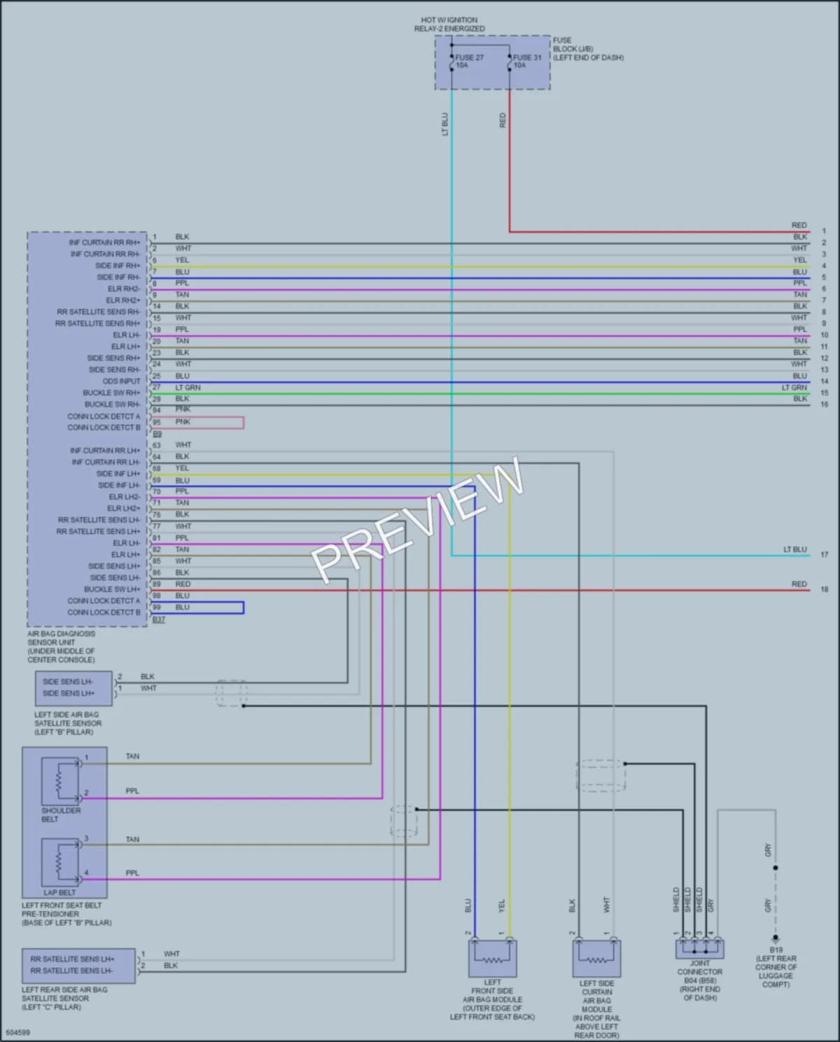 2019 Nissan Kicks Supplemental Restraints wiring diagram preview