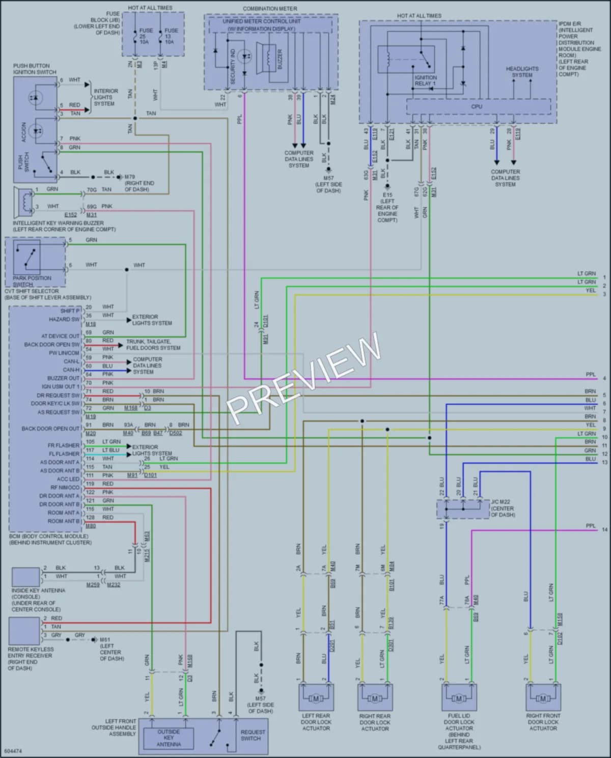 2019 Nissan Pathfinder Power Door Locks wiring diagram preview
