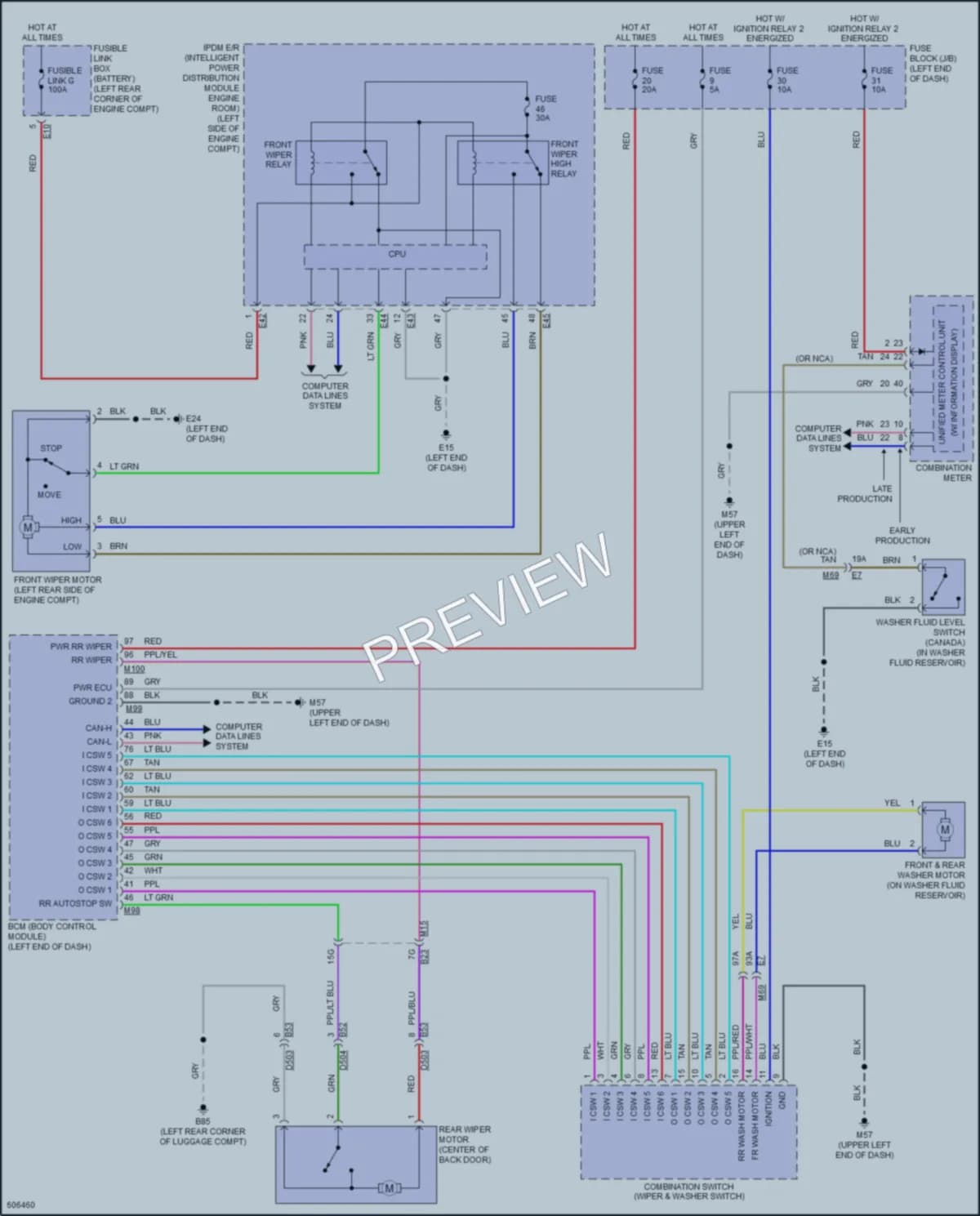 2019 Porsche Kicks Wiper Washer wiring diagram preview