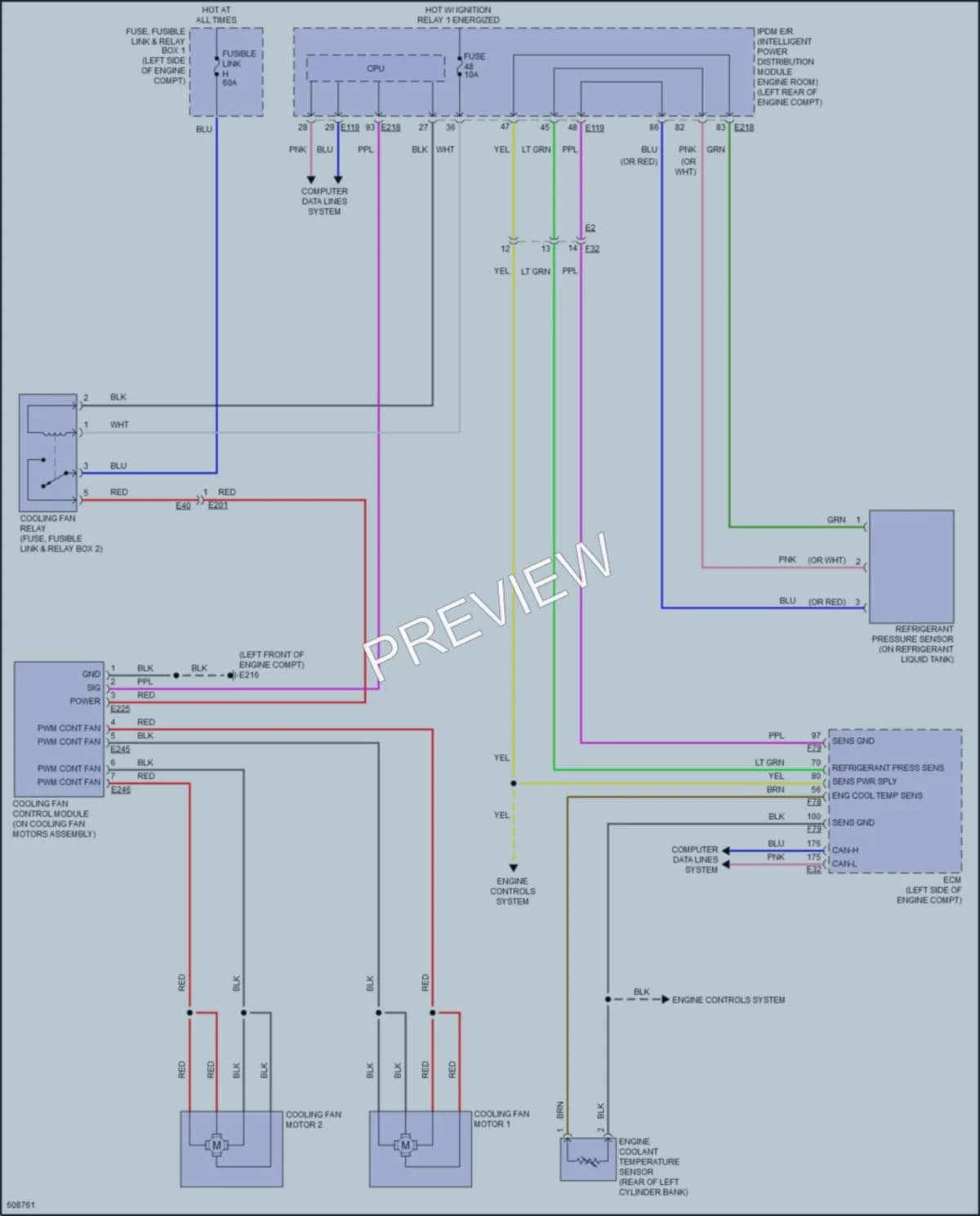 2019 Porsche Pathfinder Cooling Fan wiring diagram preview