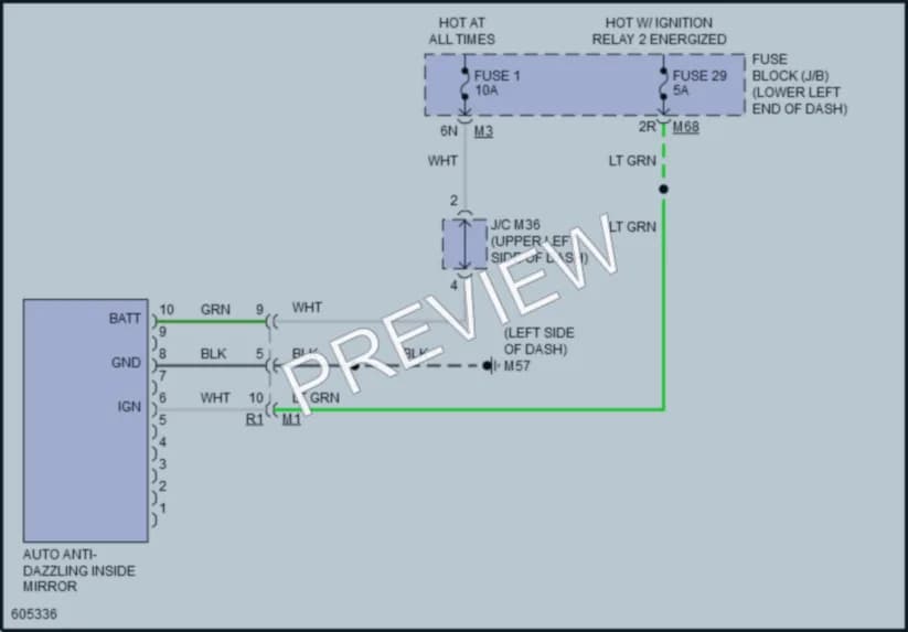 2019 Porsche Pathfinder Power Mirrors wiring diagram preview
