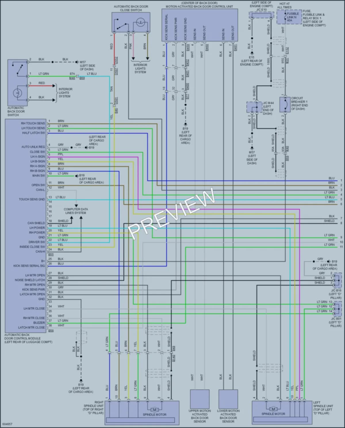 2019 Porsche Pathfinder Trunk Tailgate Fuel Door wiring diagram preview