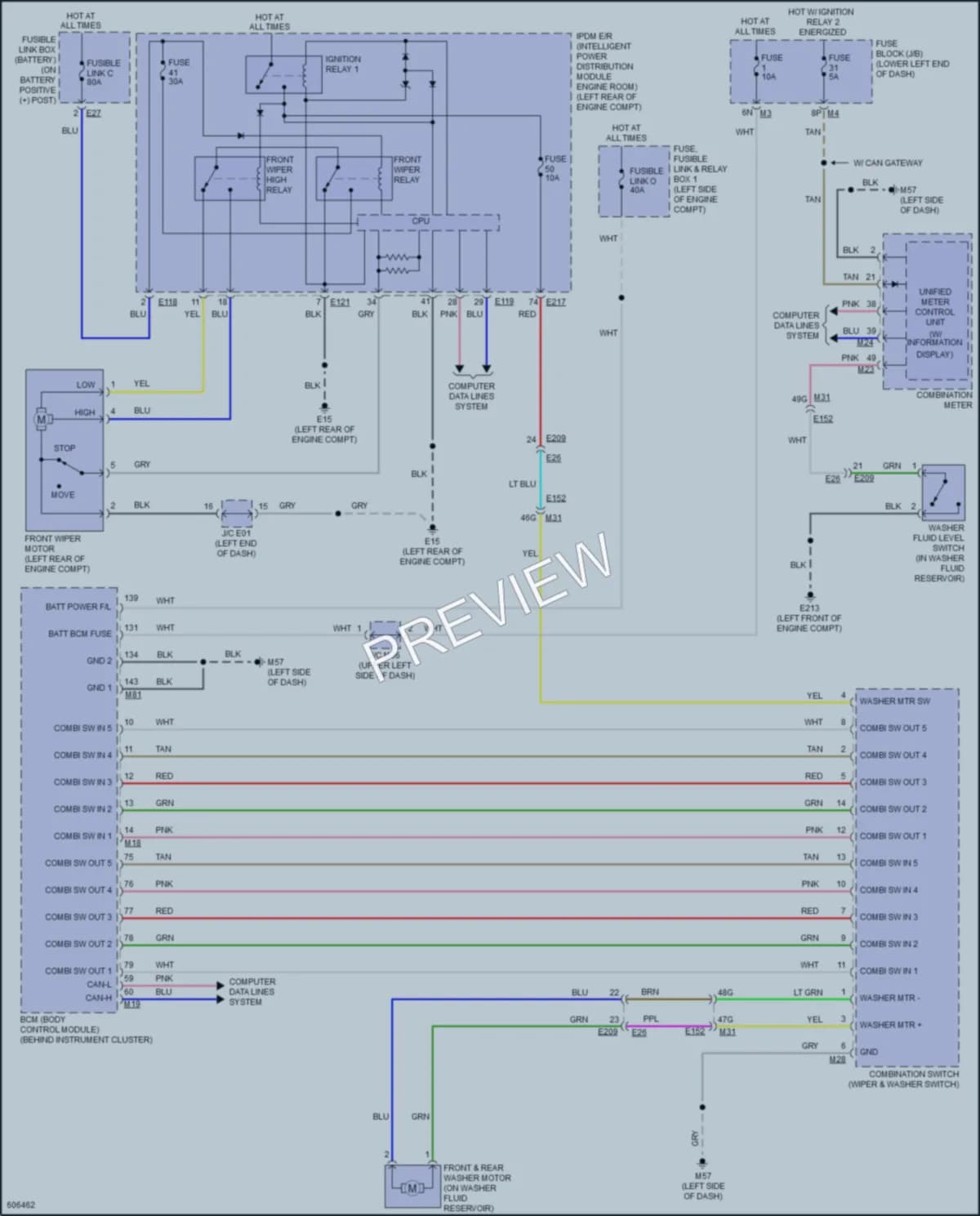2019 Porsche Pathfinder Wiper Washer wiring diagram preview