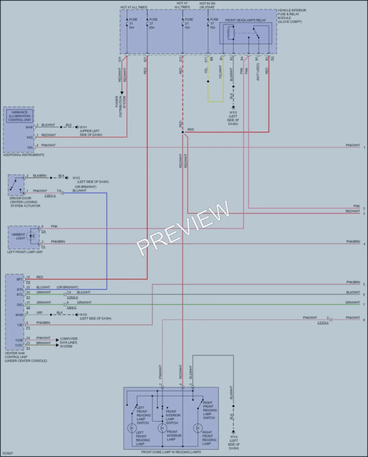 2019 Smart fortwoelectric Interior Lights wiring diagram preview