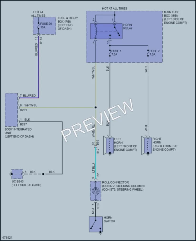 2019 Subaru Ascent Horn wiring diagram preview