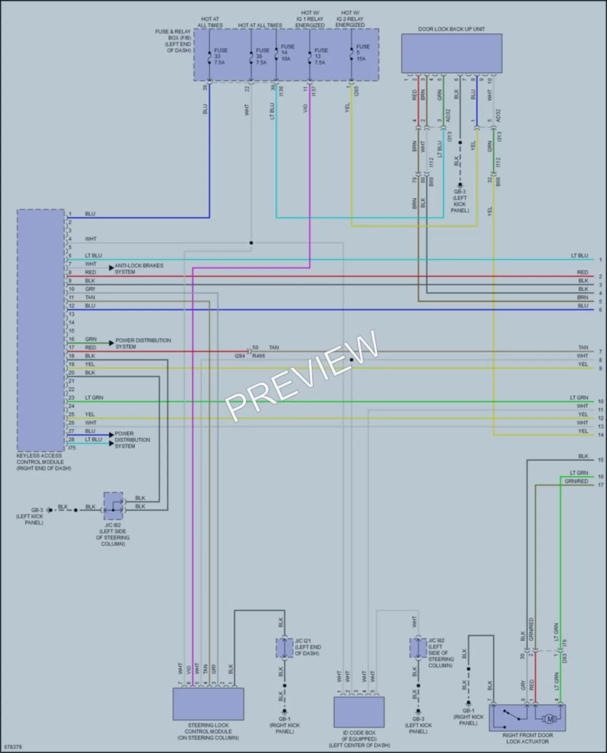 2019 Subaru Ascent Power Door Locks wiring diagram preview