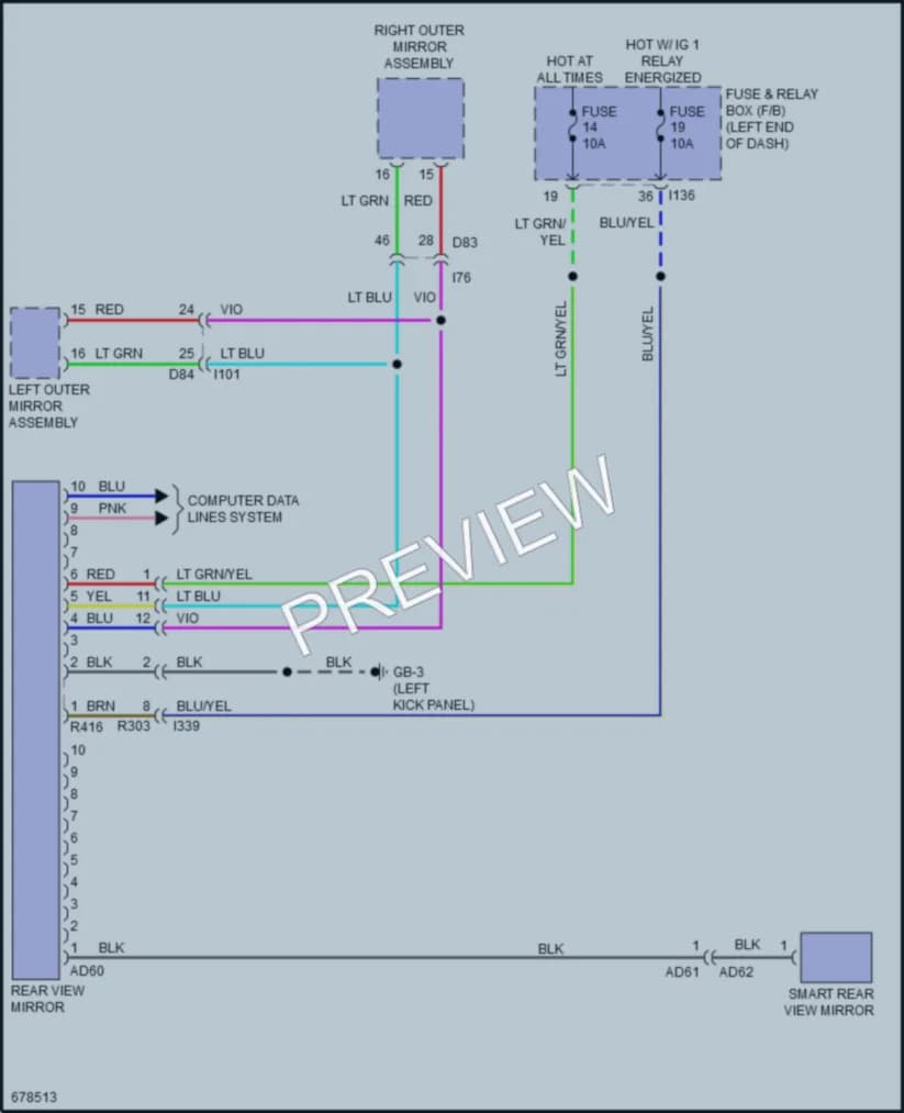 2019 Subaru Ascent Power Mirrors wiring diagram preview