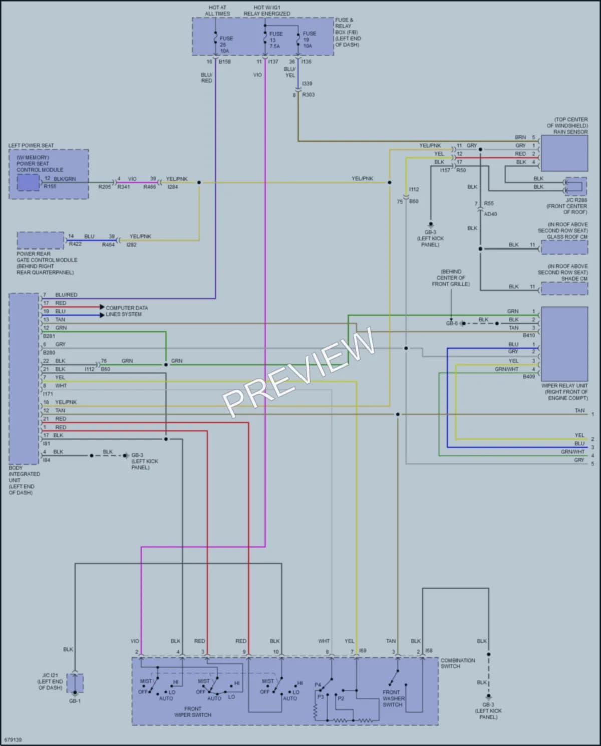 2019 Subaru Ascent Wiper Washer wiring diagram preview