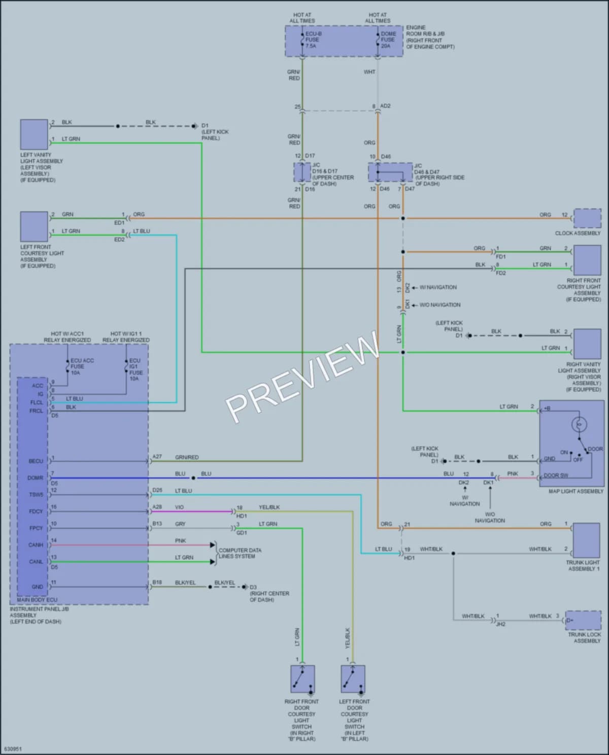 2019 Subaru BRZ Interior Lights wiring diagram preview