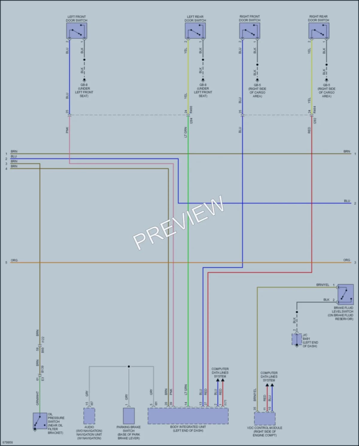 2019 Subaru Crosstrek Instrument Cluster wiring diagram preview