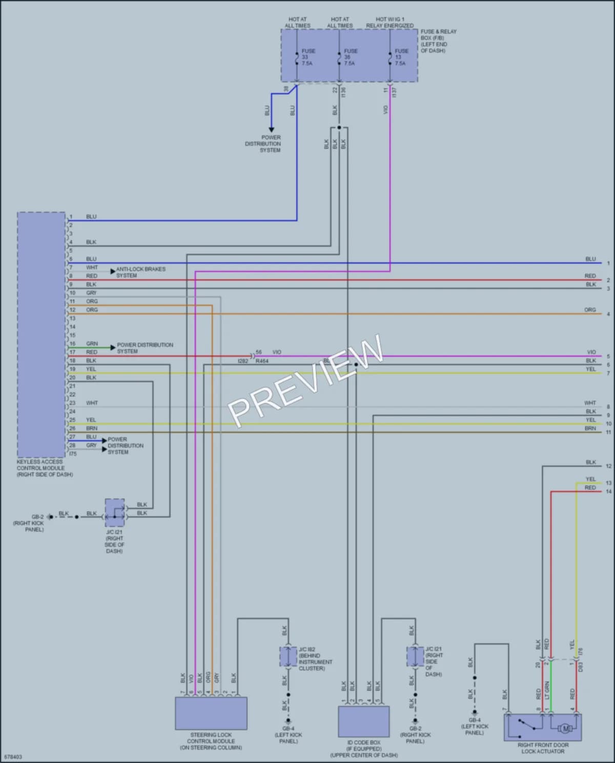 2019 Subaru Crosstrek Power Door Locks wiring diagram preview