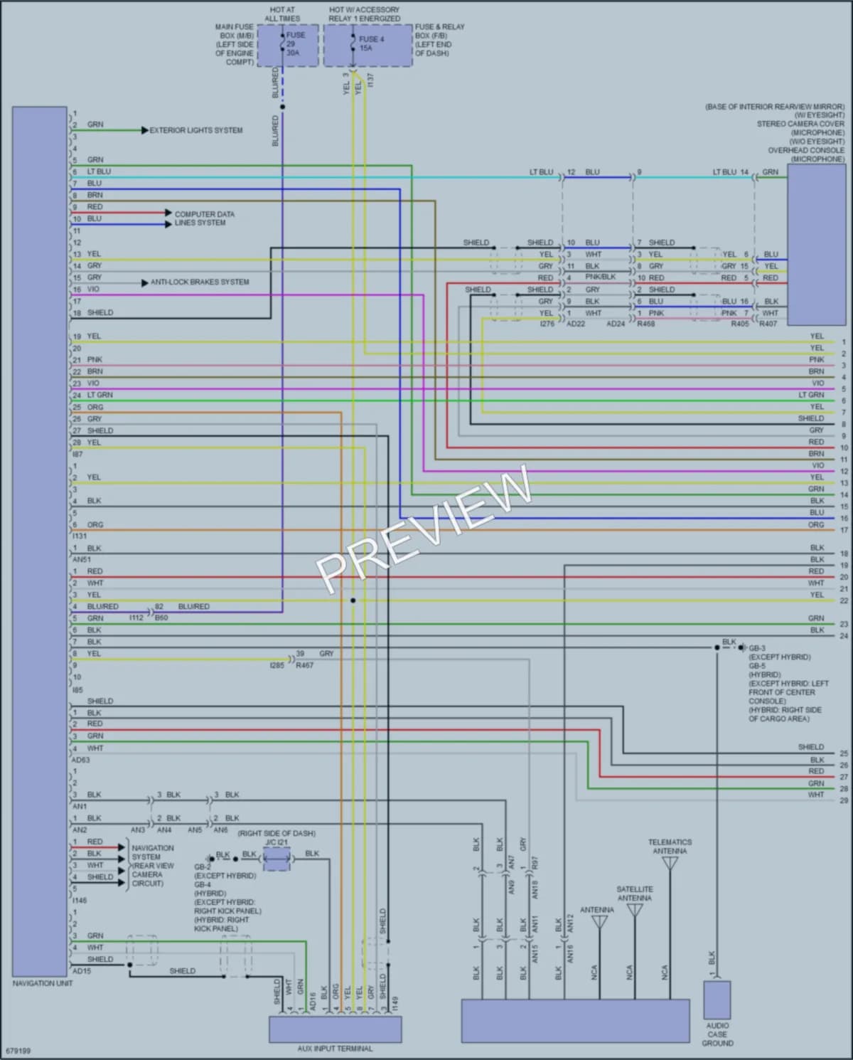 2019 Subaru Crosstrek Radio wiring diagram preview