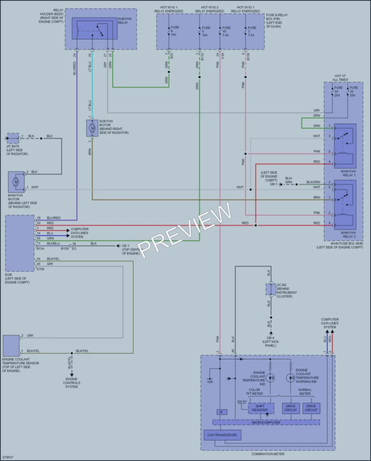2019 Subaru CrosstrekHybrid Cooling Fan wiring diagram preview