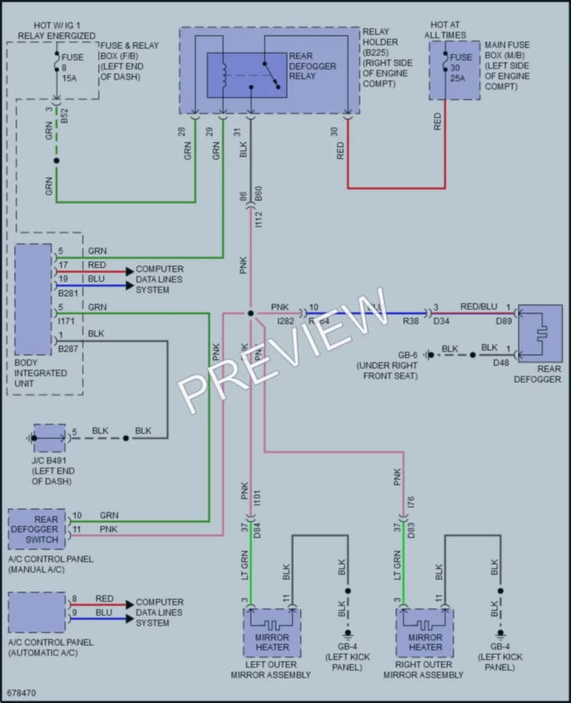 2019 Subaru CrosstrekHybrid Defoggers wiring diagram preview