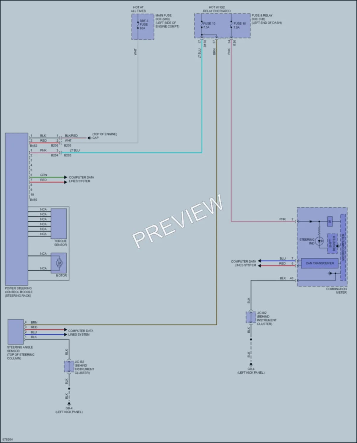 2019 Subaru CrosstrekHybrid Electronic Power Steering wiring diagram preview