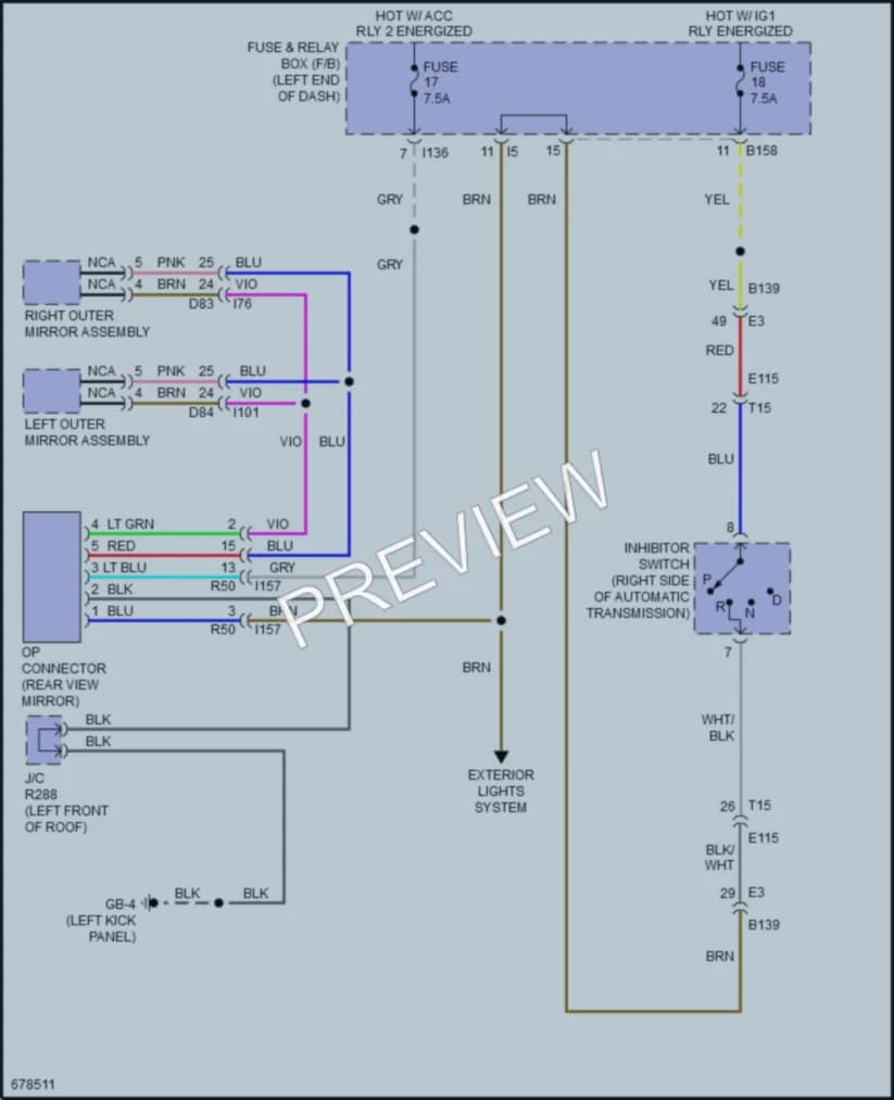 2019 Subaru Forester Power Mirrors wiring diagram preview
