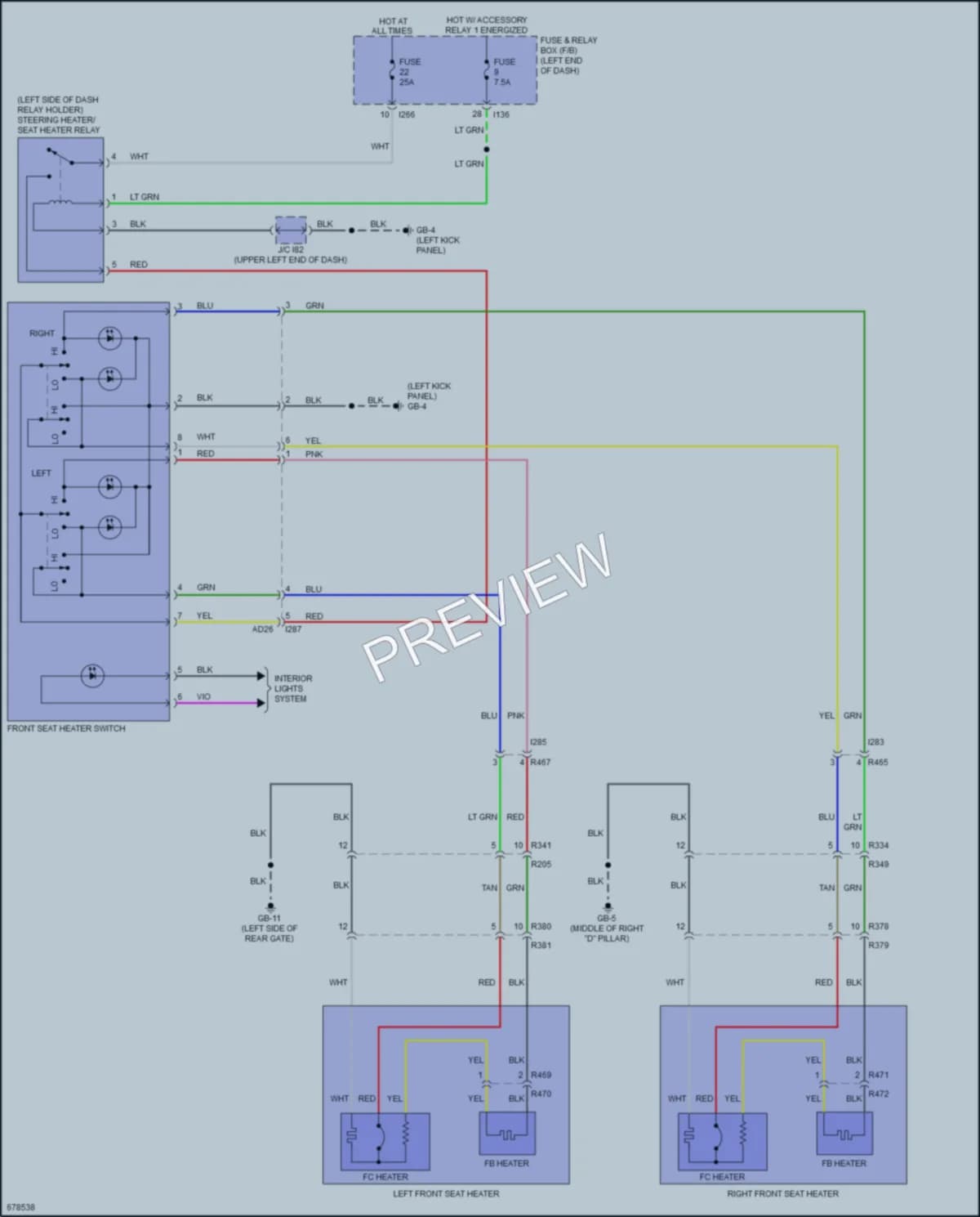2019 Subaru Forester Power Seats wiring diagram preview