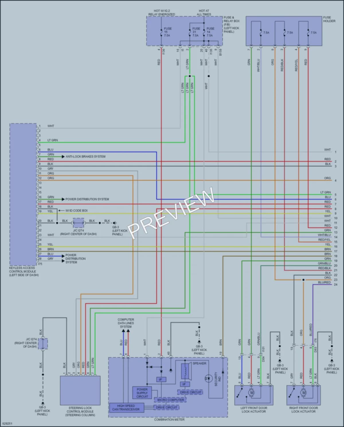 2019 Subaru Outback Anti Theft wiring diagram preview