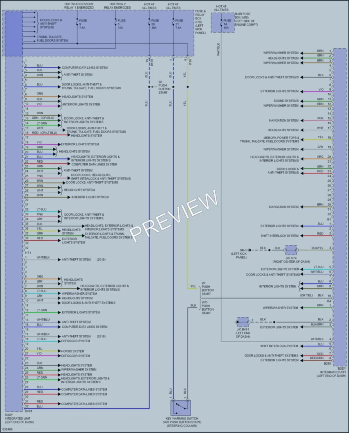 2019 Subaru Outback Body Control Modules wiring diagram preview