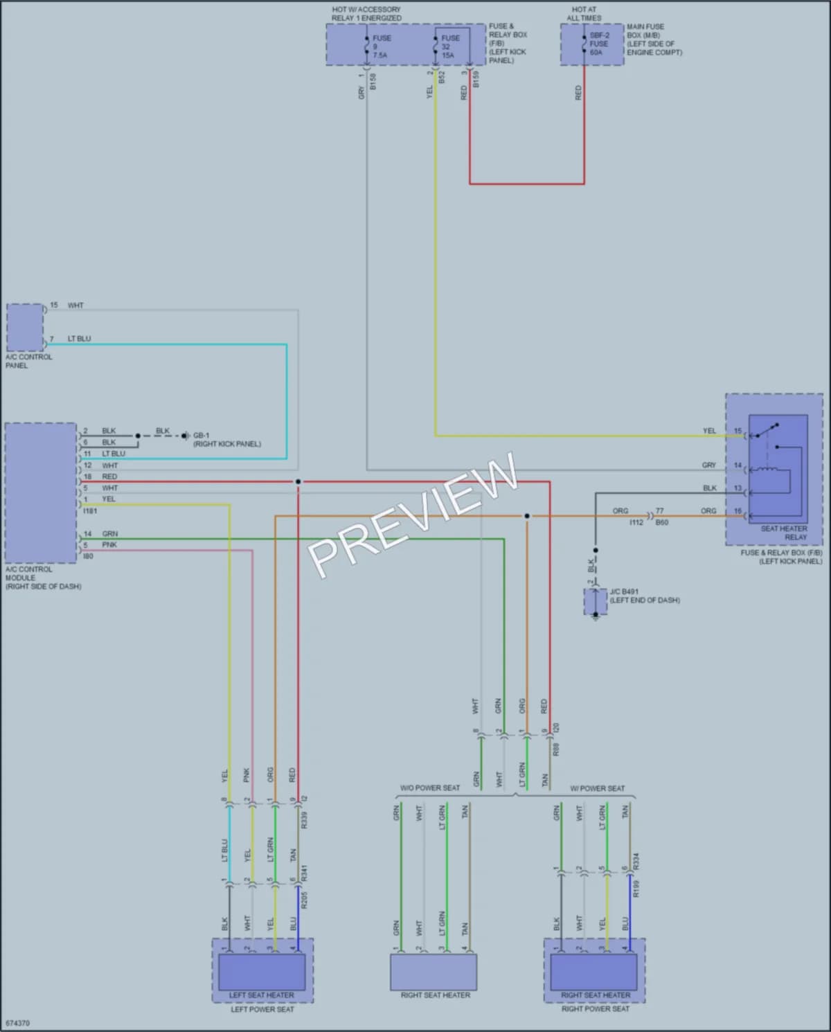 2019 Subaru Outback Power Seats wiring diagram preview