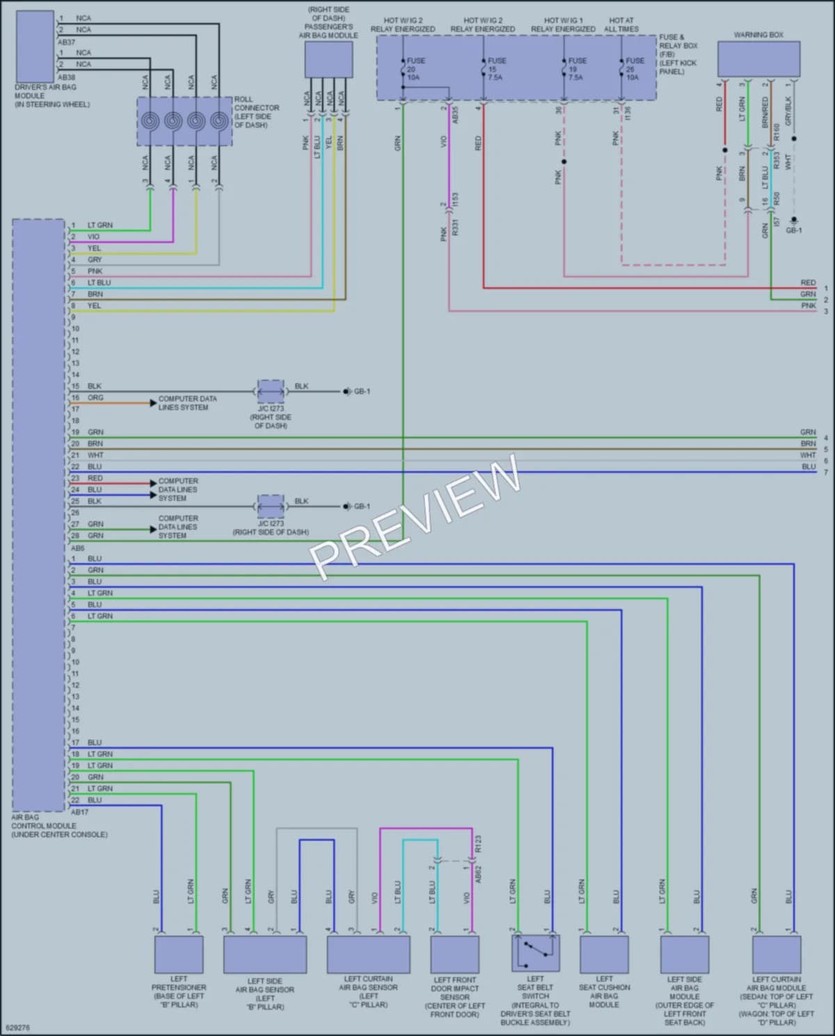 2019 Subaru Outback Supplemental Restraints wiring diagram preview