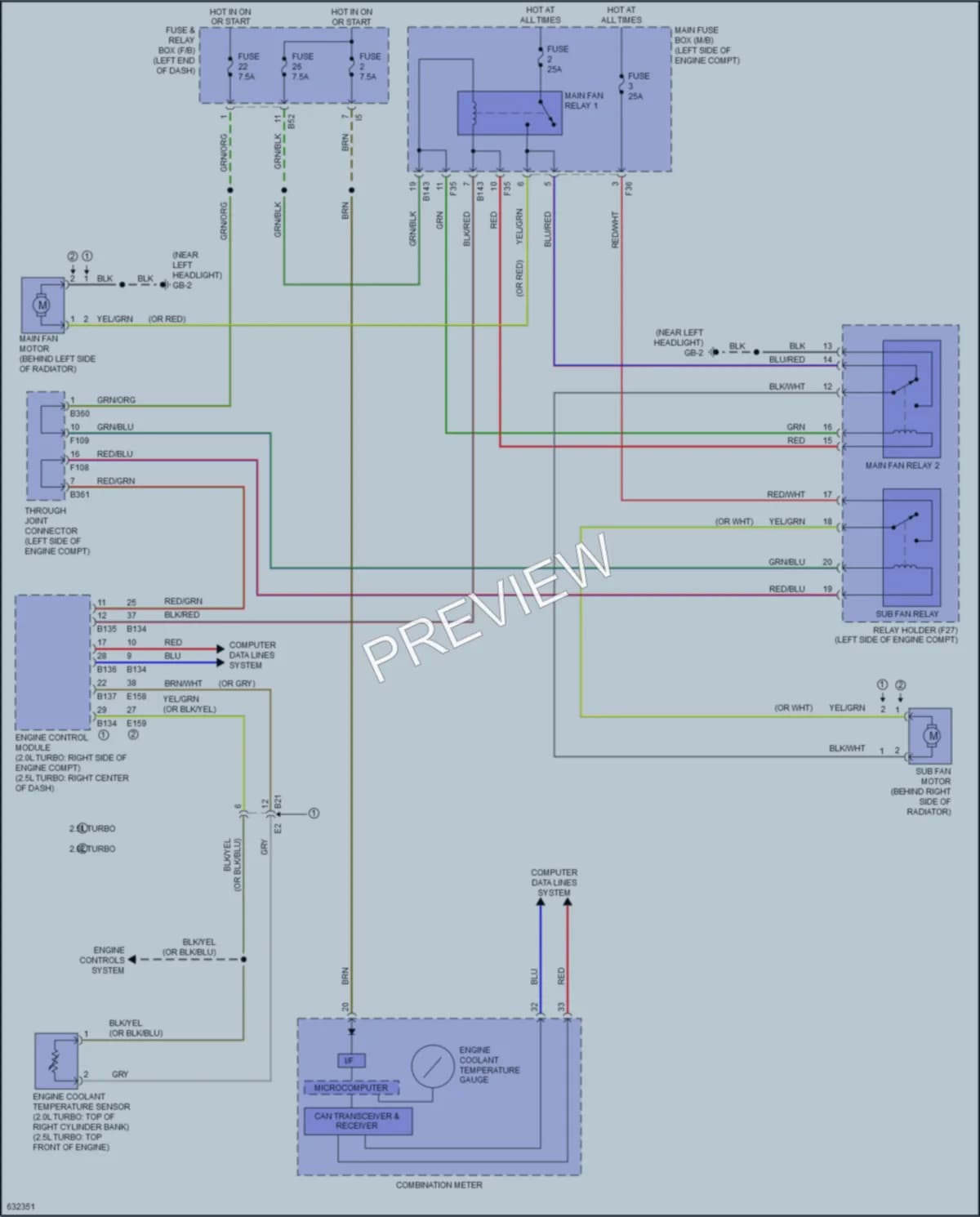 2019 Subaru WRX Cooling Fan wiring diagram preview