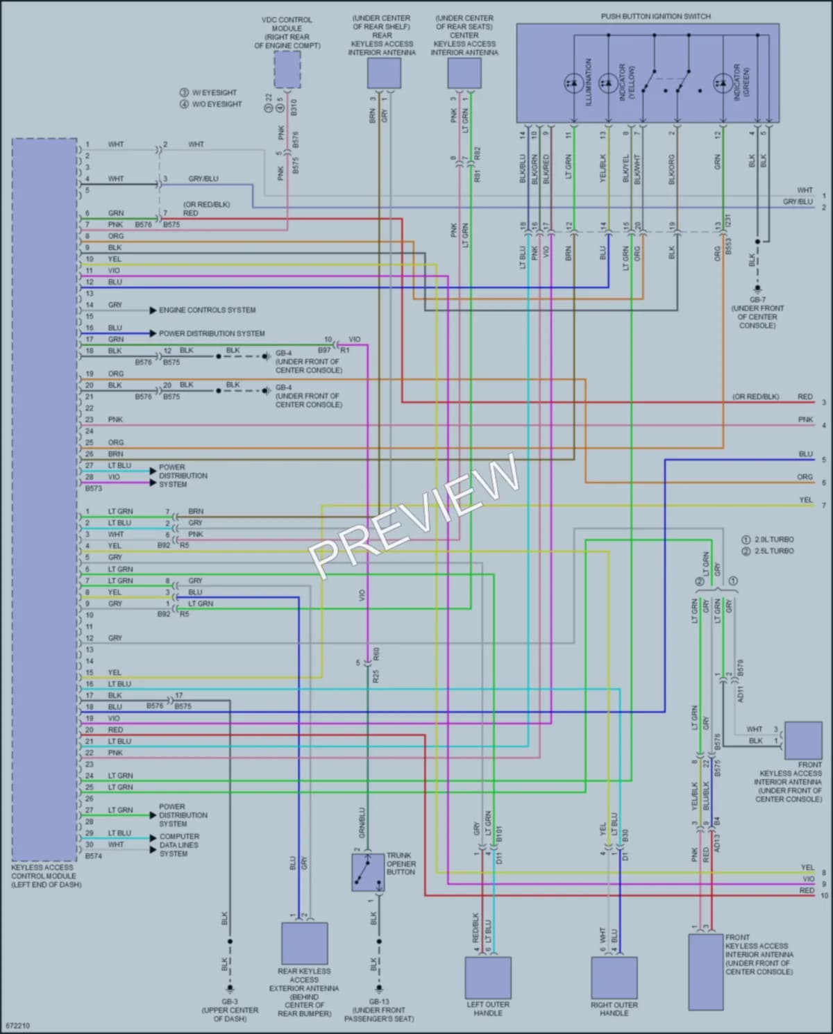 2019 Subaru WRX Power Door Locks wiring diagram preview