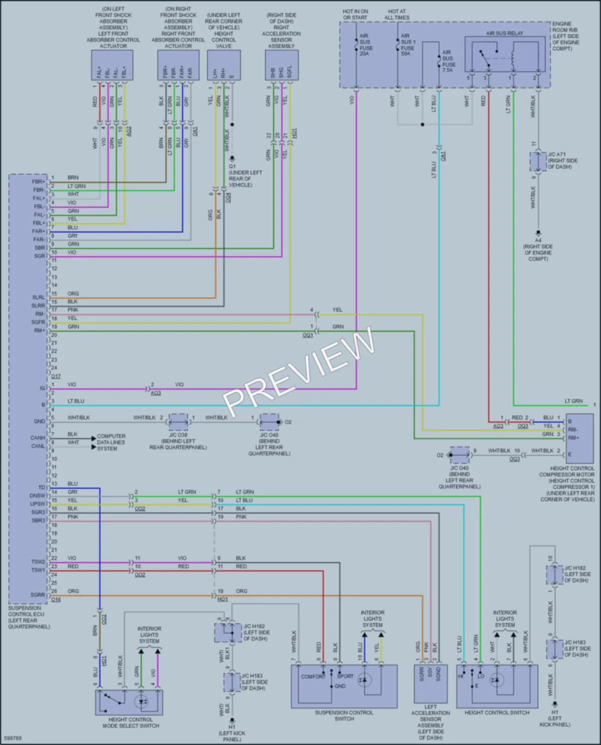 2019 Toyota Sequoia Electronic Suspension wiring diagram preview