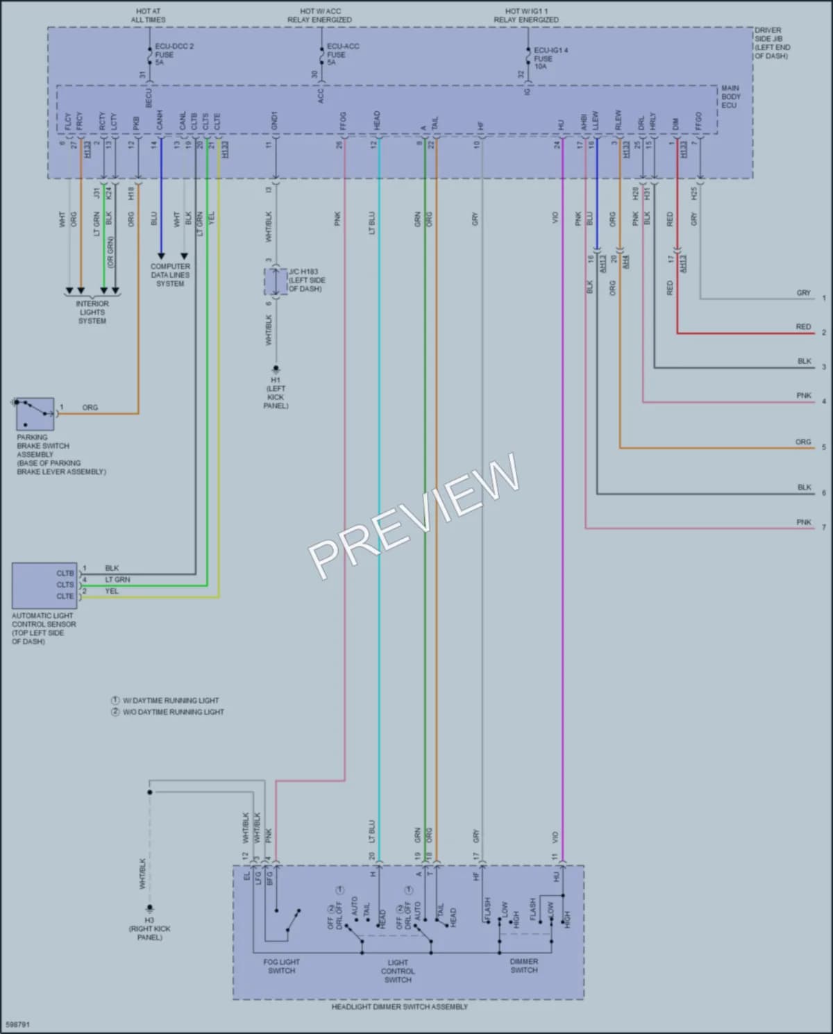 2019 Toyota Sequoia Headlights wiring diagram preview