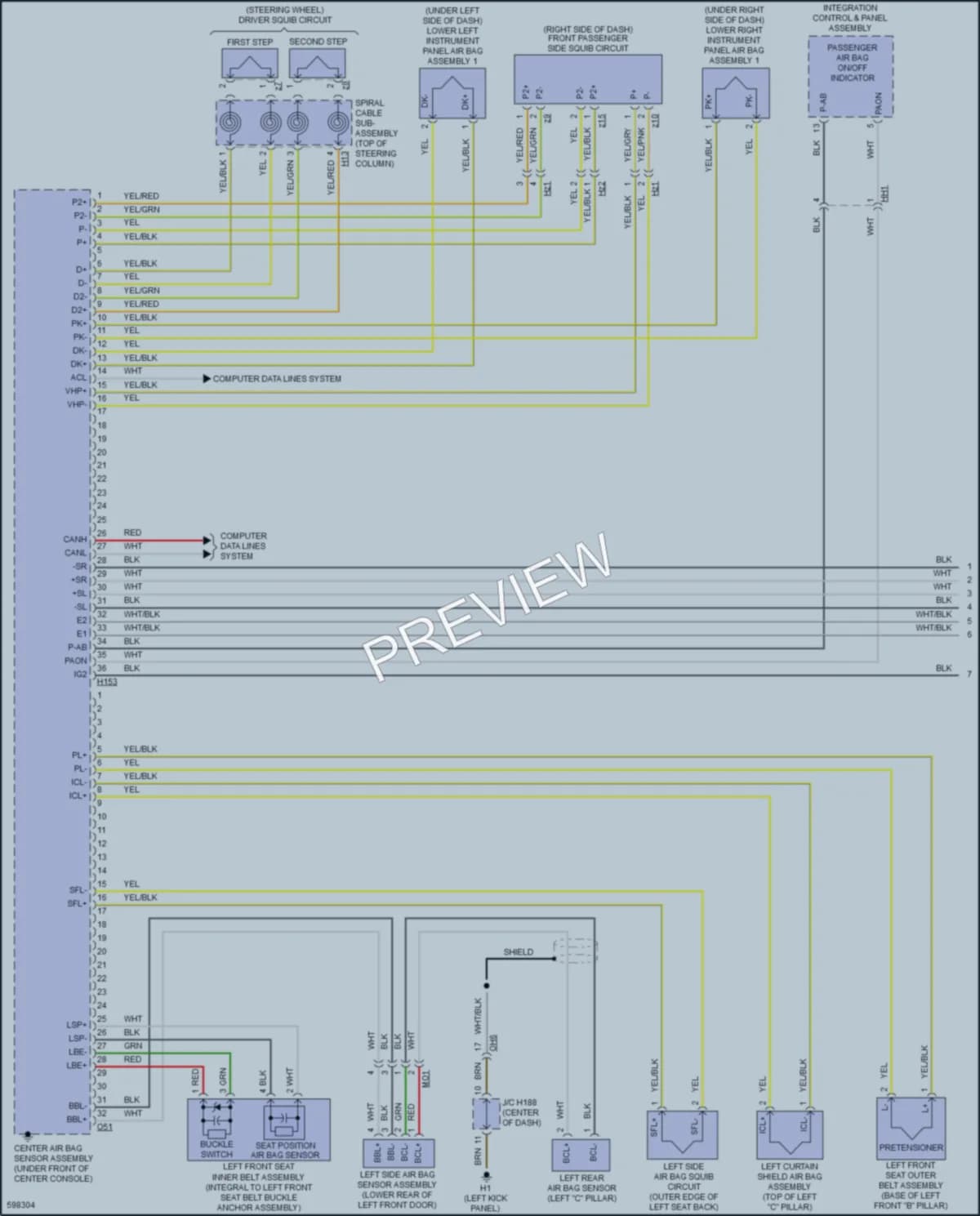 2019 Toyota Sequoia Supplemental Restraints wiring diagram preview
