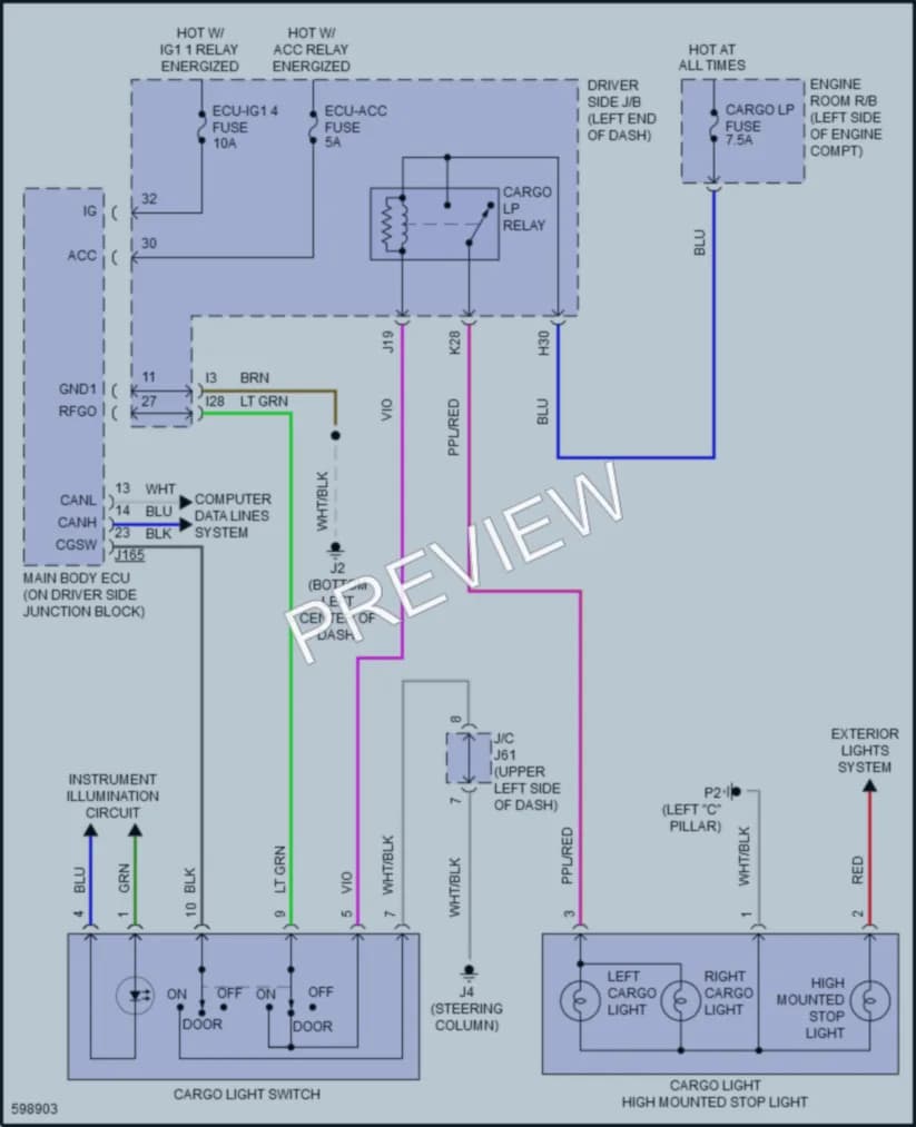 2019 Toyota Tundra Interior Lights wiring diagram preview