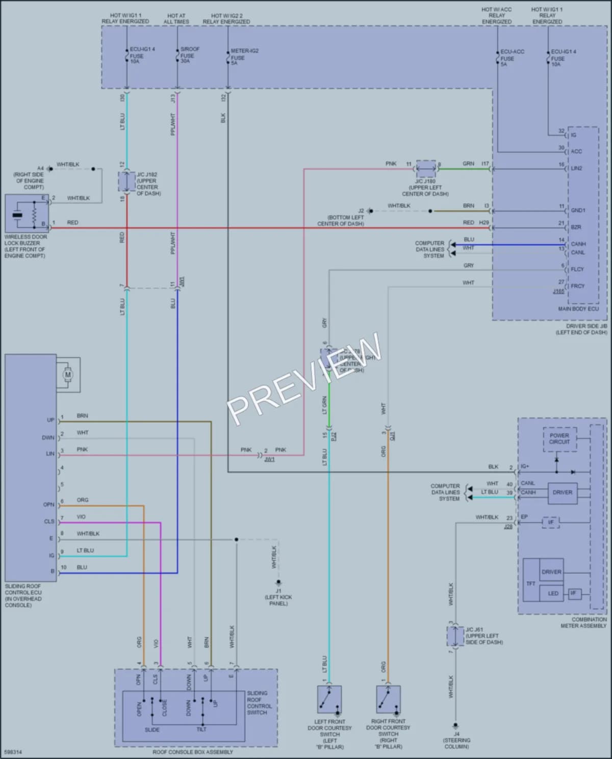 2019 Toyota Tundra Power Top Sunroof wiring diagram preview