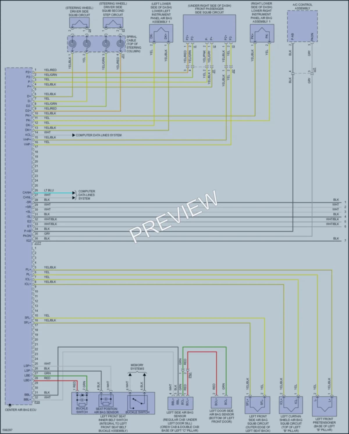 2019 Toyota Tundra Supplemental Restraints wiring diagram preview