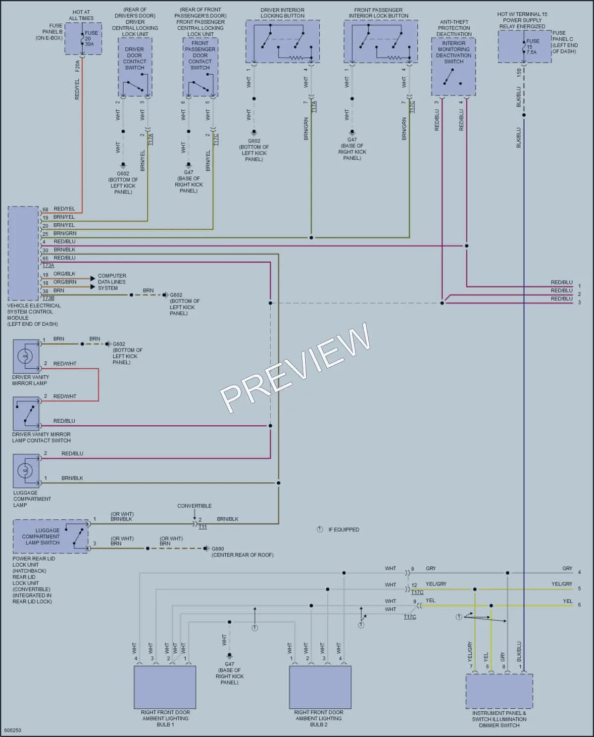 2019 Volkswagen Beetle Interior Lights wiring diagram preview