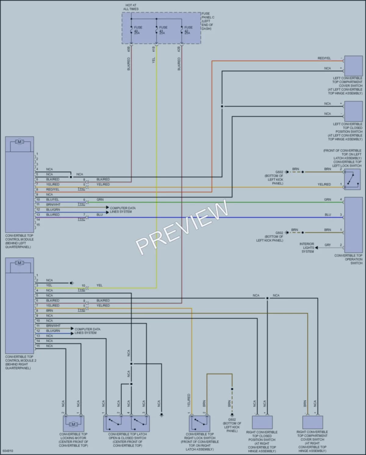 2019 Volkswagen Beetle Power Top Sunroof wiring diagram preview