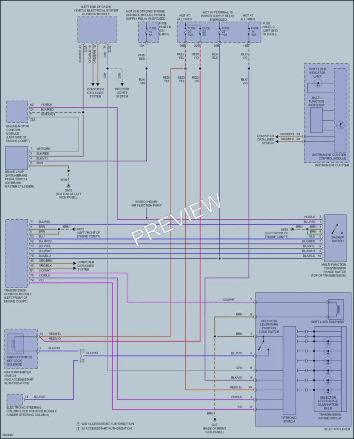 2019 Volkswagen Beetle Shift Interlock wiring diagram preview