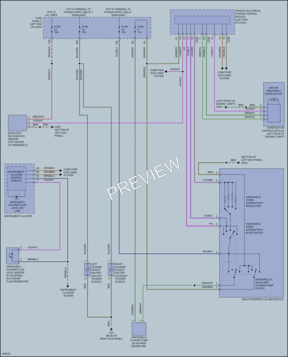 2019 Volkswagen Beetle Wiper Washer wiring diagram preview